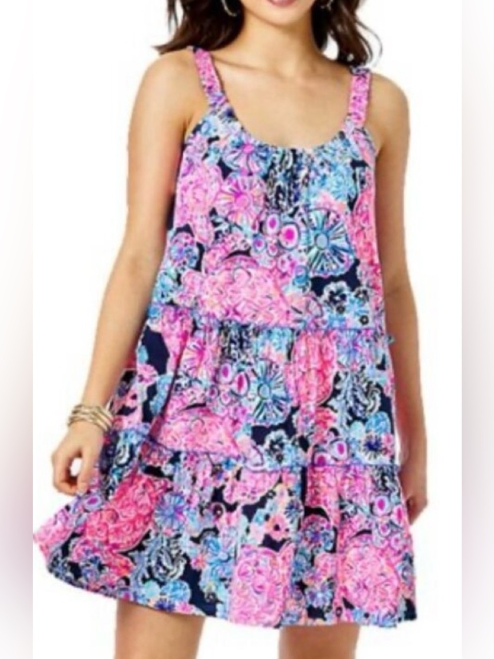 NWT Lilly Pulitzer Loro Dress XXL High Tide Navy Turtle Amazement